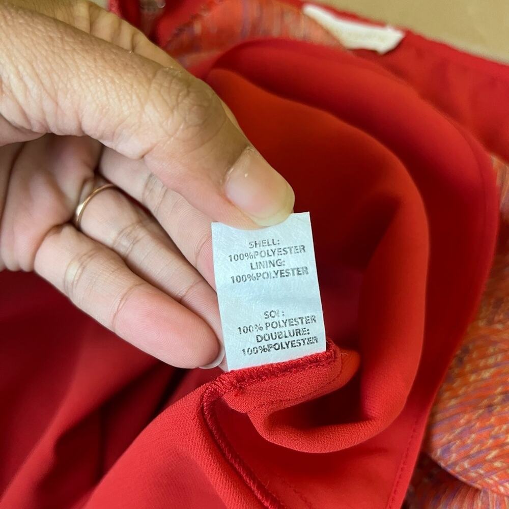 Ramy Brook Red Paisley Smocked Waist Dress - Picture 5 of 7